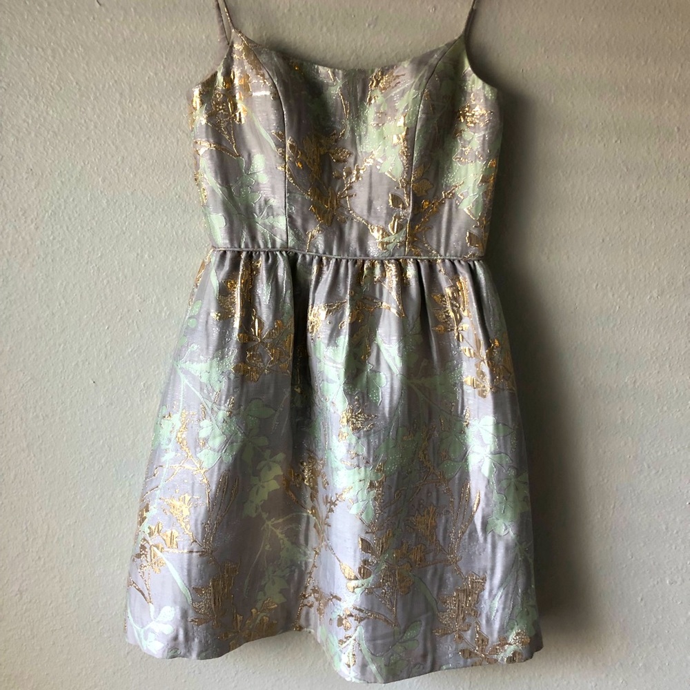 Gianni Bini Metallic Floral Fairy Dress Size S
